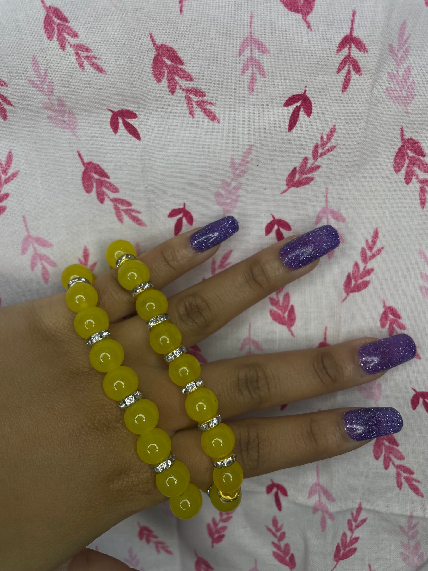 Basic Yellow Silver Spacer Bracelet