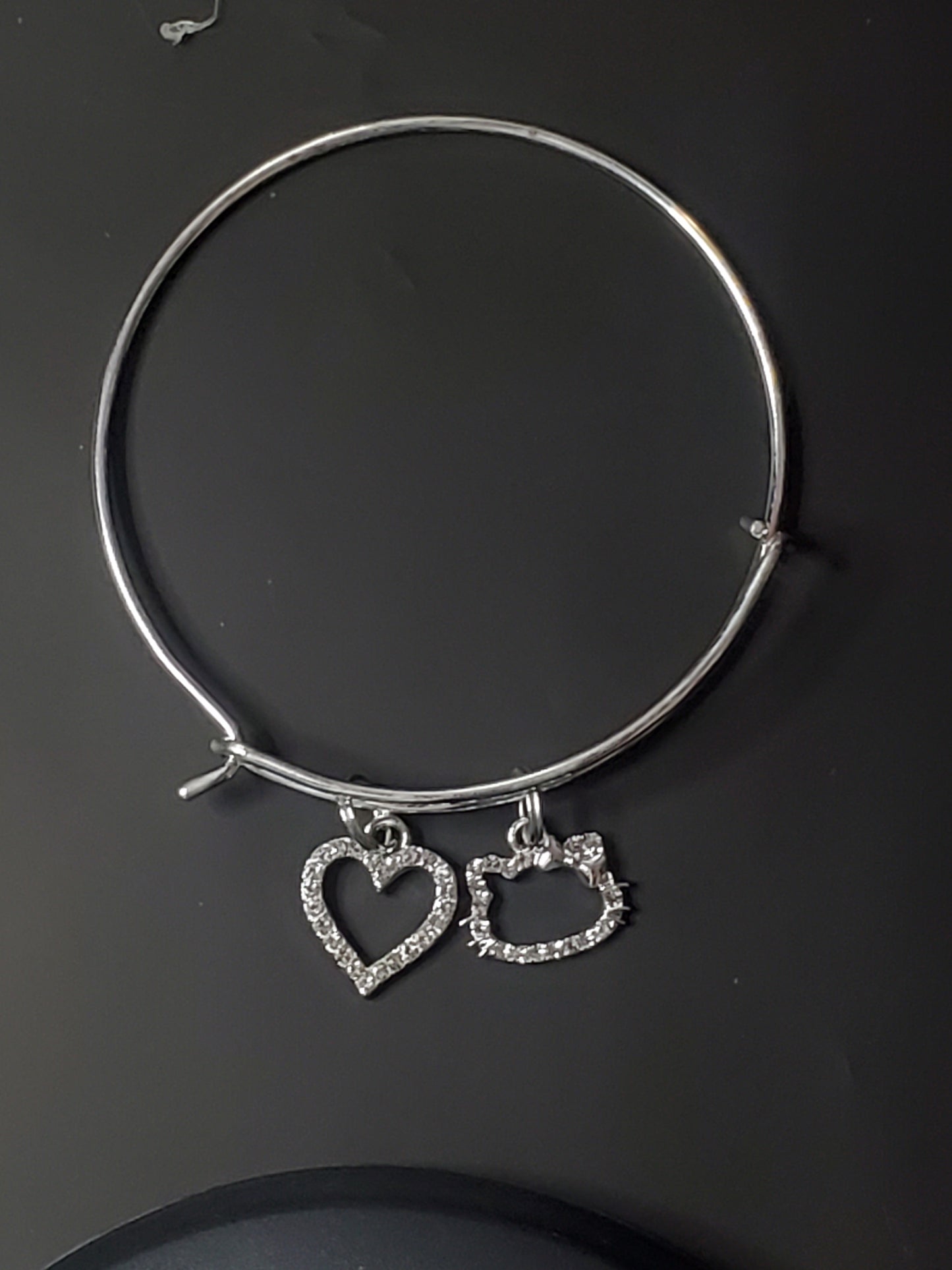 Hello Kitty and Hearts Silver Bangle