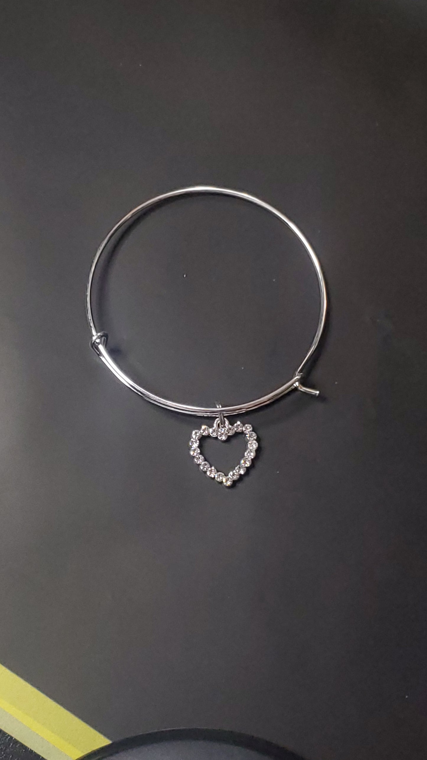 Heart Silver Bangle